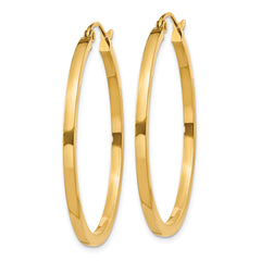 14K Gold Polished Square Hoop Earrings for Women by Sophia Jewelers