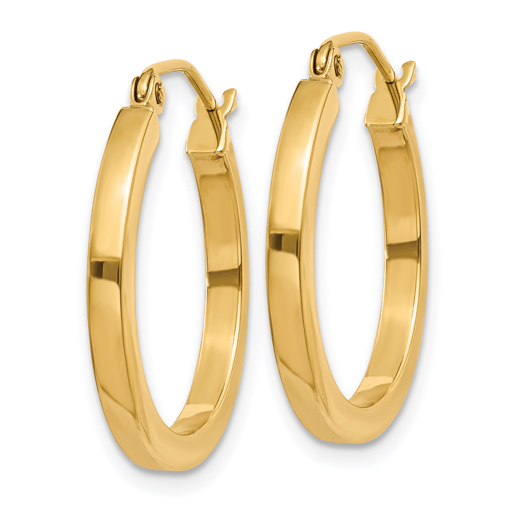 Sophia Jewelers 14K Gold Polished Square Hoop Earrings Women's Elegance