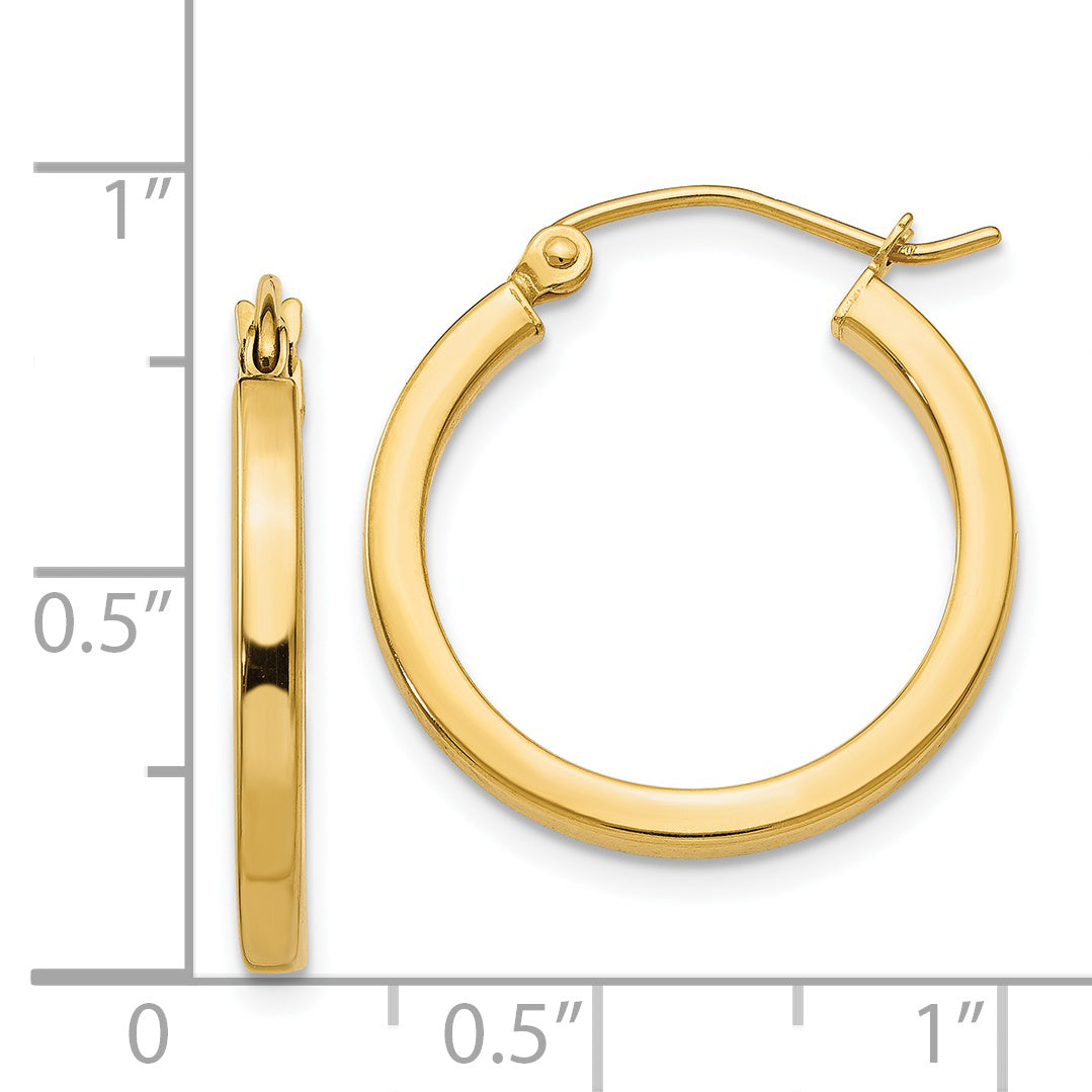 Sophia Jewelers 14K Gold Polished Square Hoop Earrings Women's Elegance