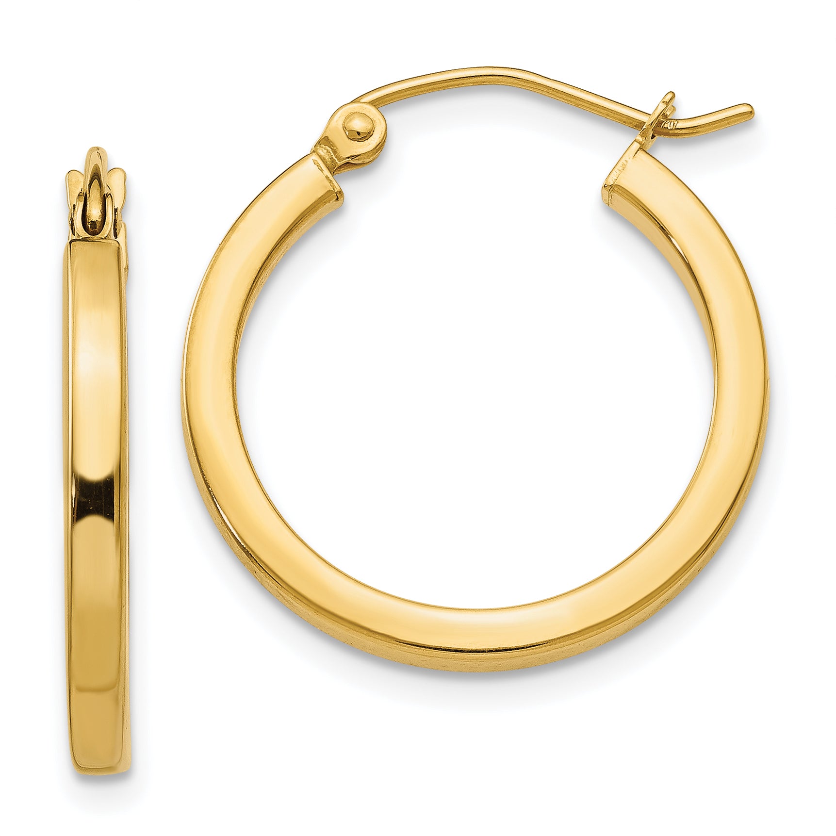 14k 2mm Square Tube Hoop Earrings Main image