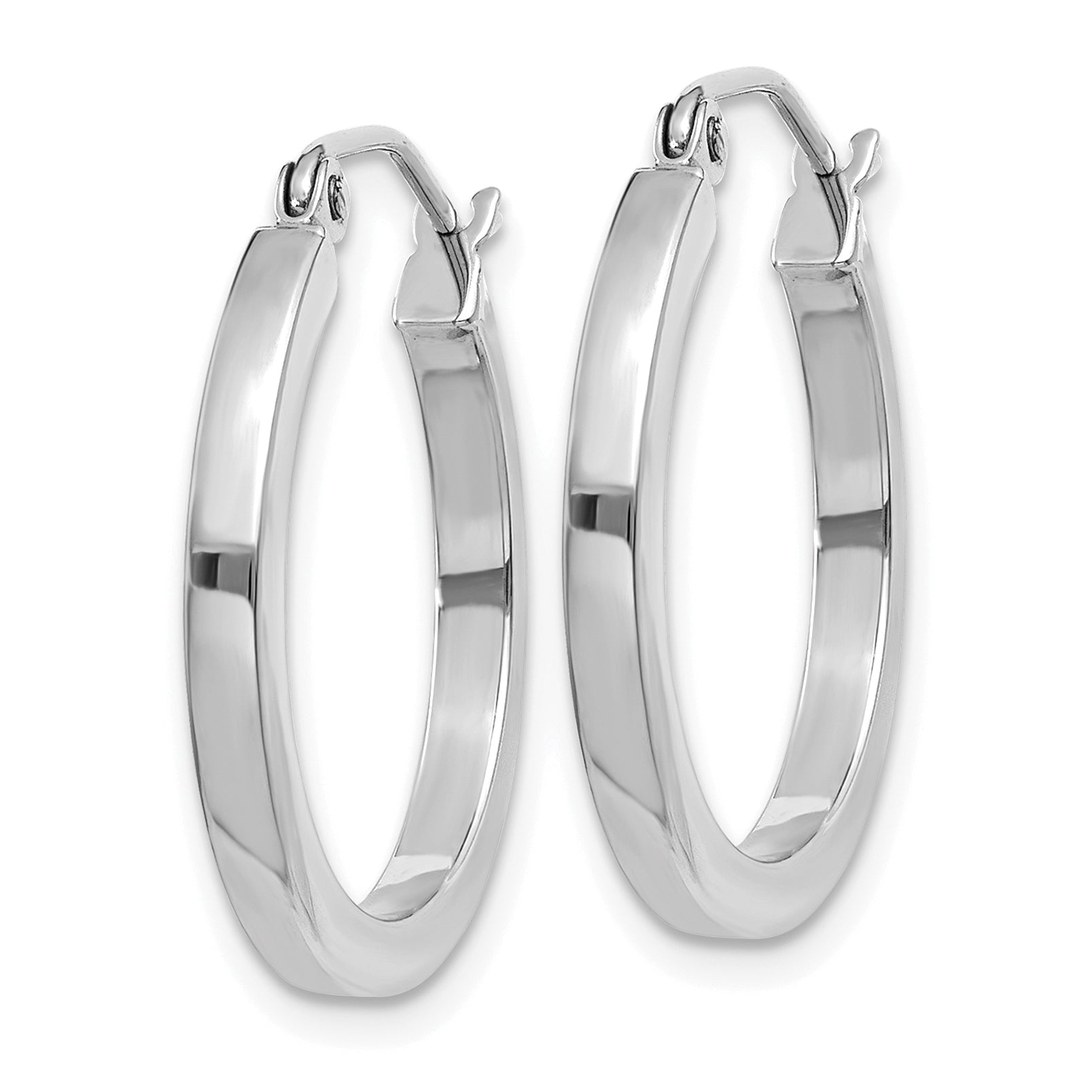 Sophia Jewelers 14K White Gold Polished Hoop Earrings for Women Secondary image