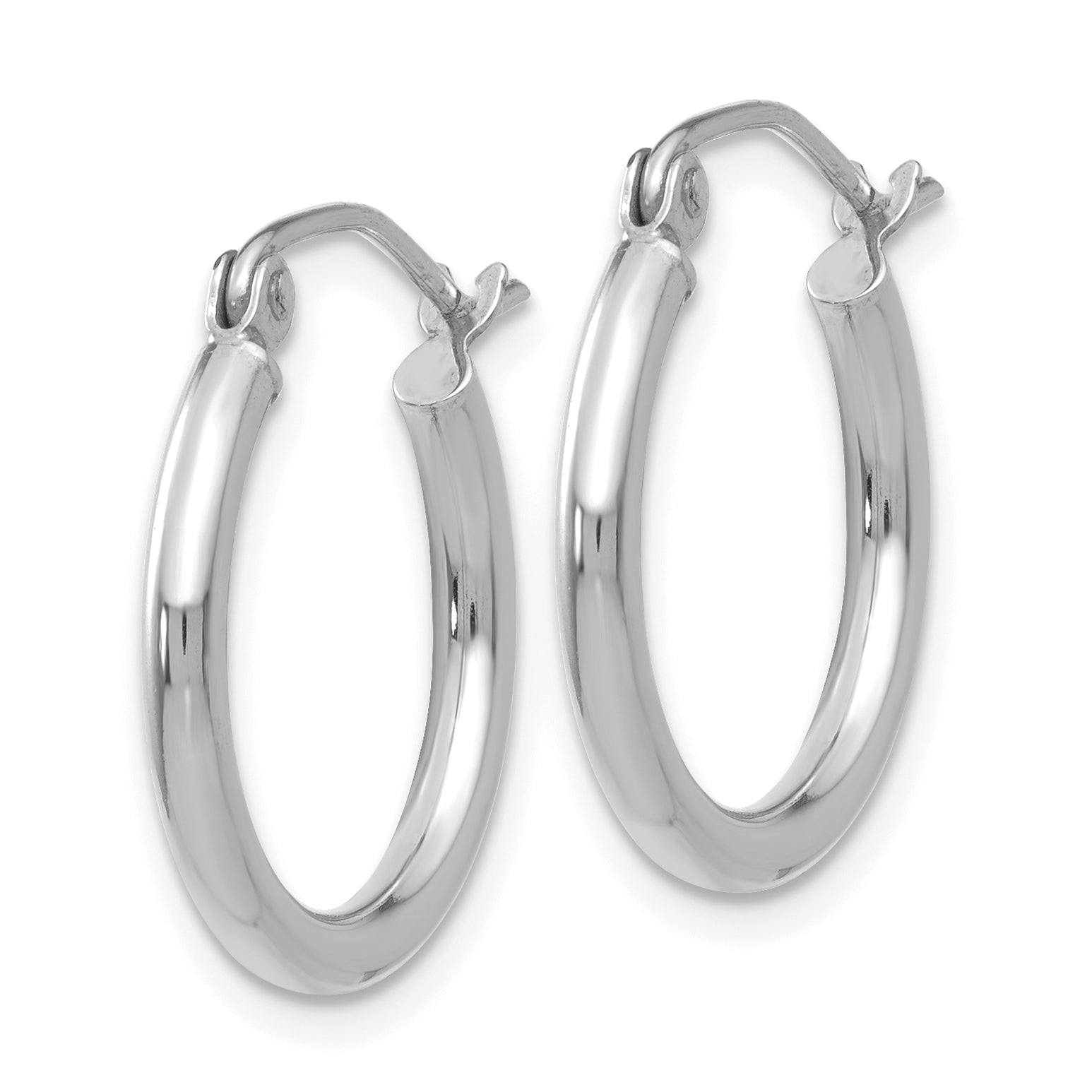 Sophia Jewelers 14K White Gold Polished Lightweight Hoop Earrings Secondary image