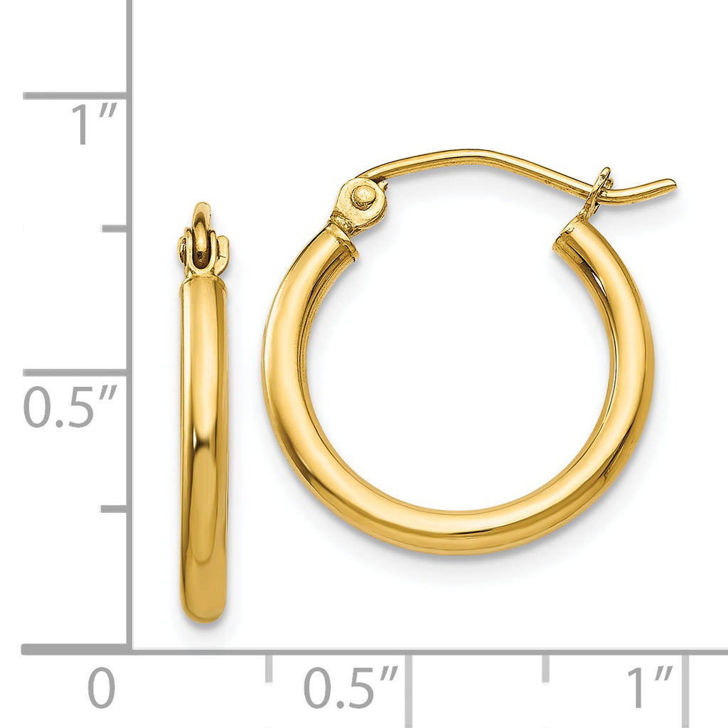 Polished Tube Hoop Earrings in 14K Yellow Gold