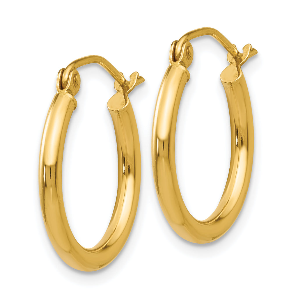 Polished Tube Hoop Earrings in 14K Yellow Gold