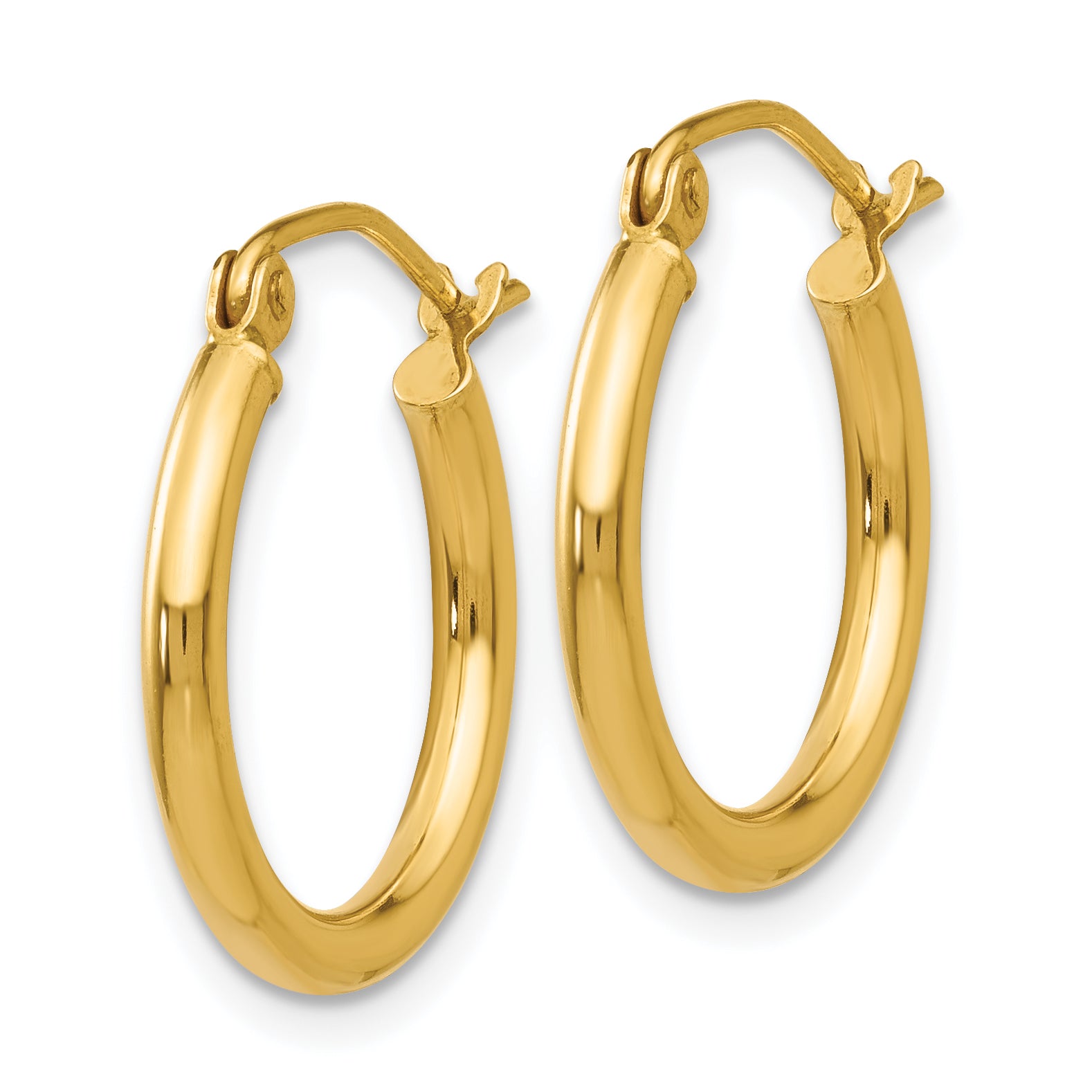 Polished Tube Hoop Earrings in 14K Yellow Gold