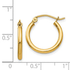 Polished Tube Hoop Earrings in 14K Yellow Gold
