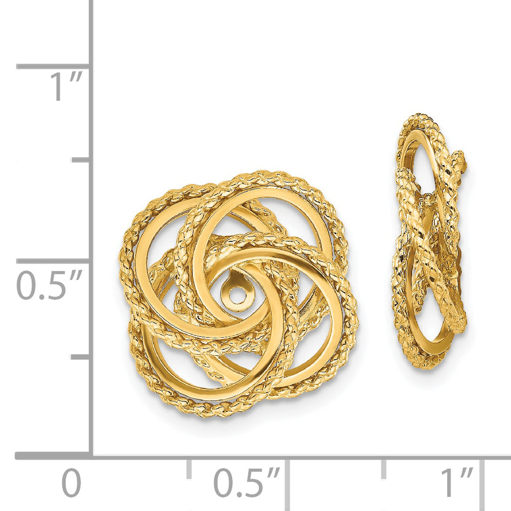 14K Gold Polished Love Knot Earring Jackets for Women