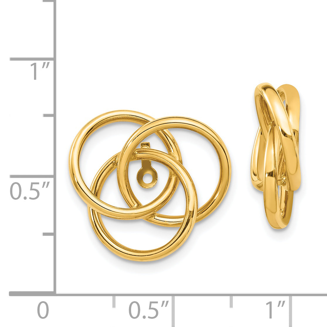 Sophia Jewelers 14K Gold Polished Love Knot Earring Jackets for Women