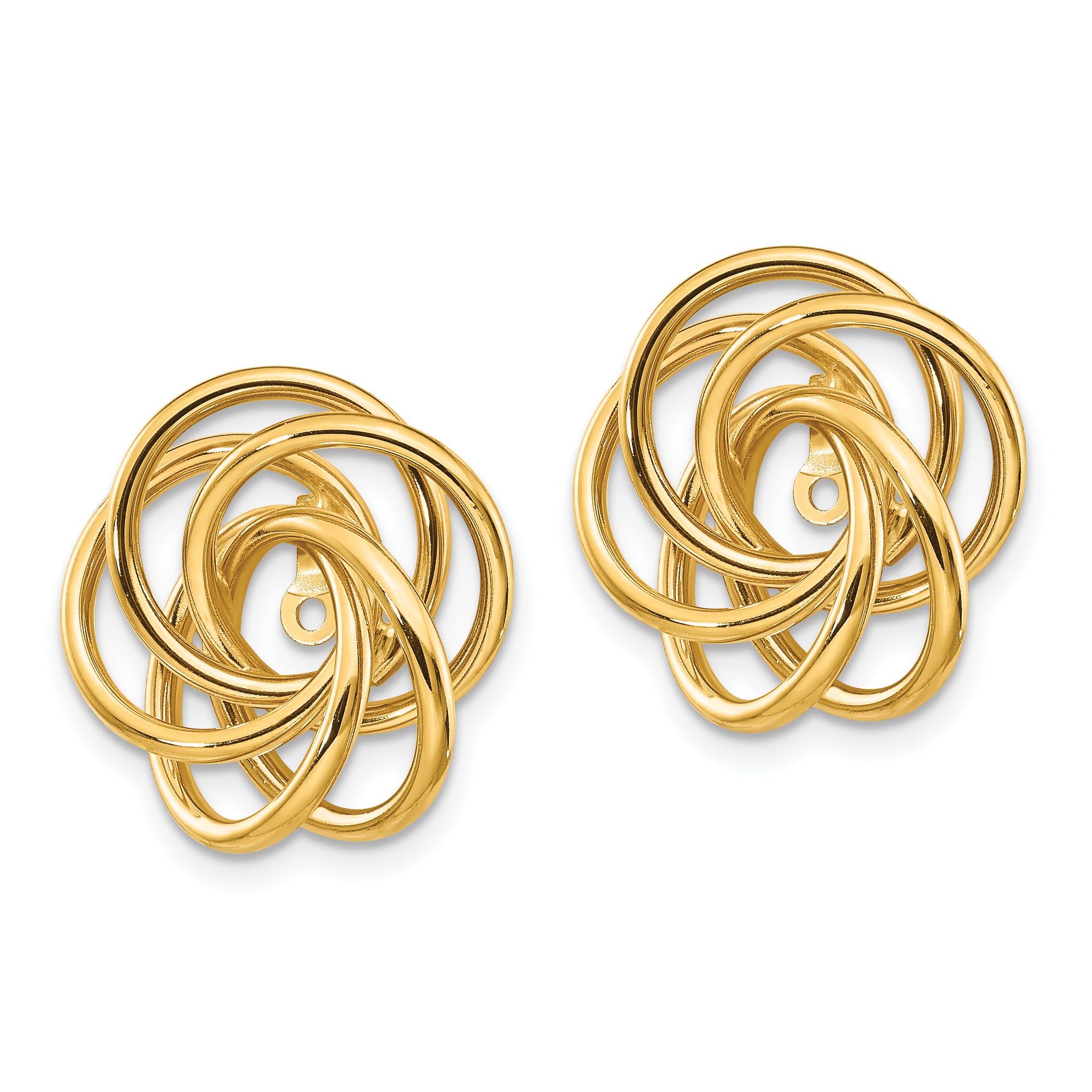 14k Polished Love Knot Earring Jackets