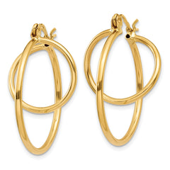 14K Gold Polished Hoop Earrings for Women Elegant and TimeleSterling Silver Style