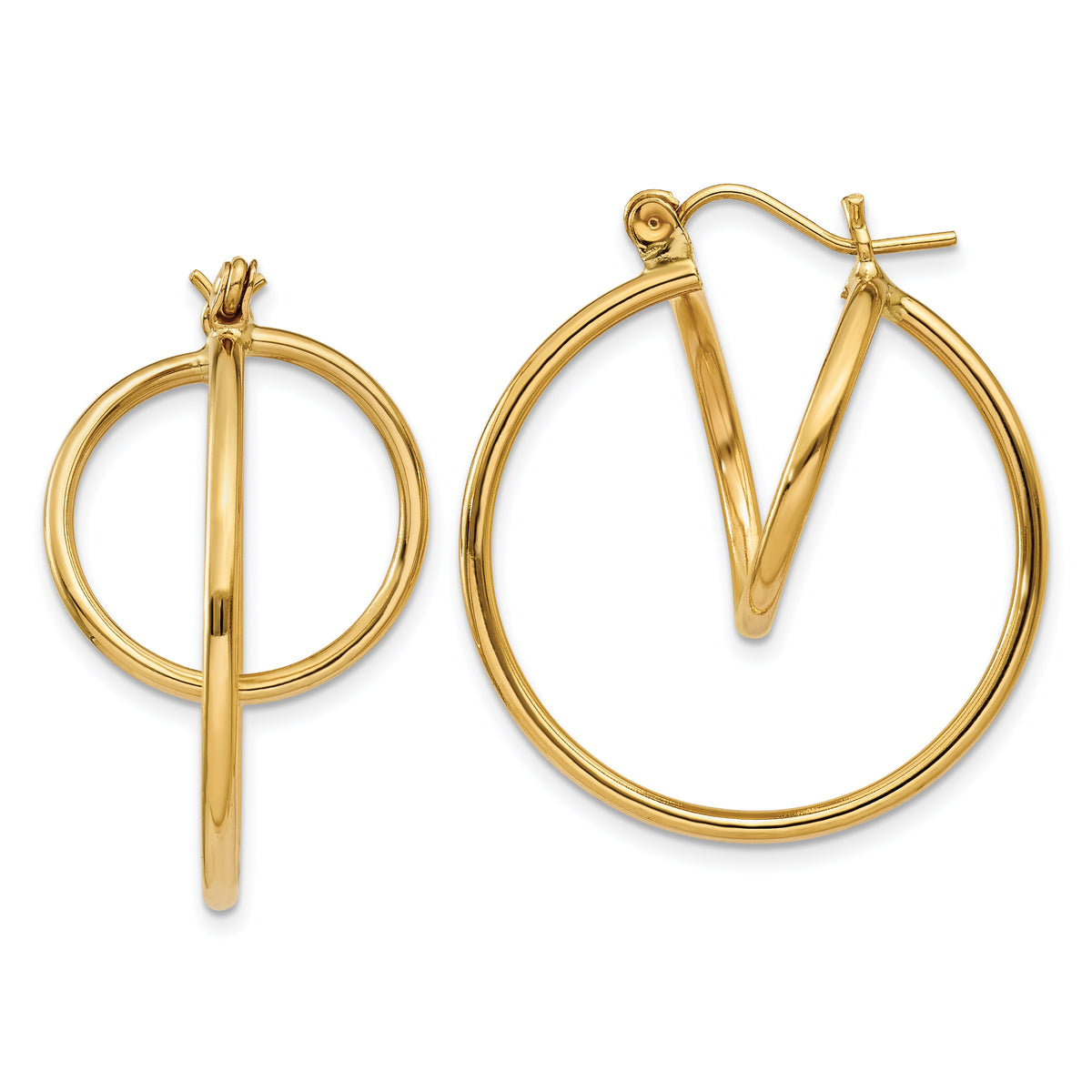 14k Fashion Circle Hoop Earrings