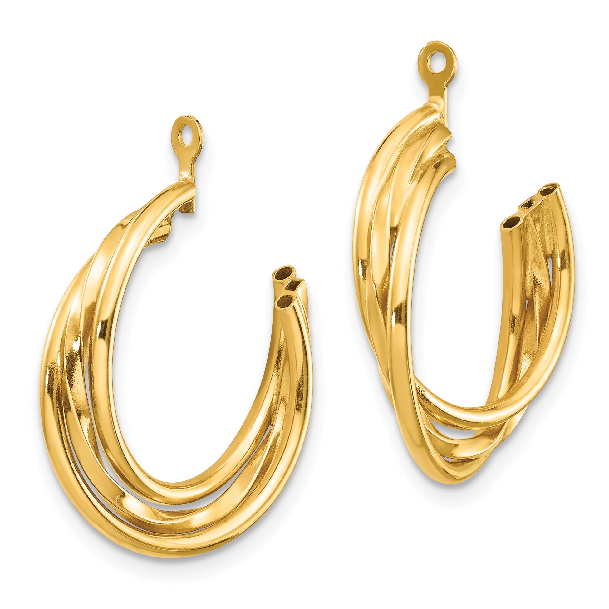 Sophia Jewelers 14K Gold Polished C-Hoop Earring Jackets for Women Secondary image