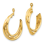 Sophia Jewelers 14K Gold Polished C-Hoop Earring Jackets for Women