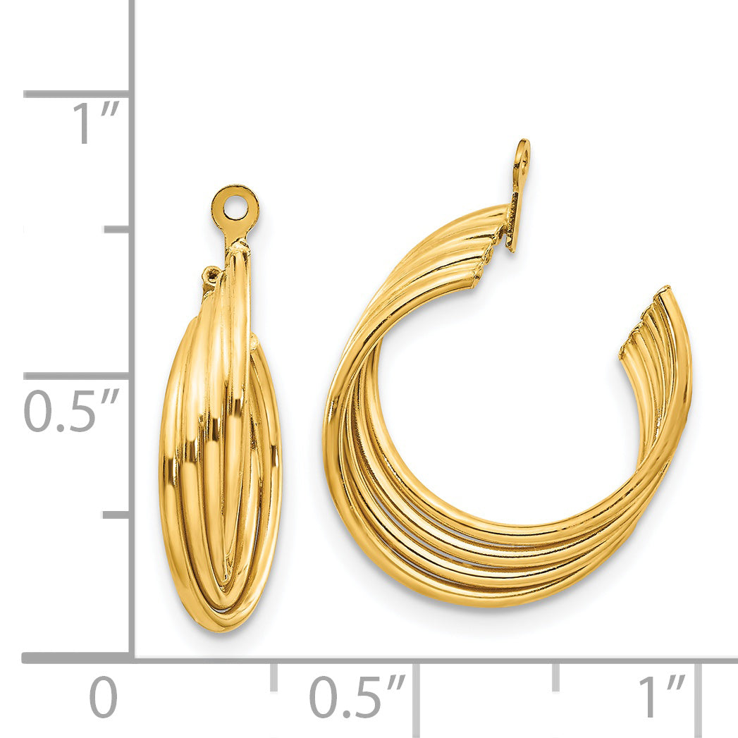 Sophia Jewelers 14K Gold Polished Hoop Earrings Elegant Women's Style