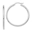 14k White Gold Polished 2x35mm Lightweight Tube Hoop Earrings