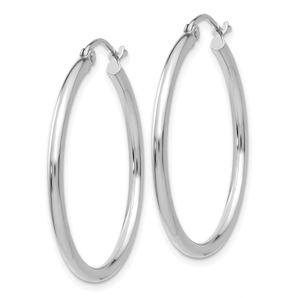 Sophia Jewelers 14K White Gold Polished Lightweight Hoop Earrings
