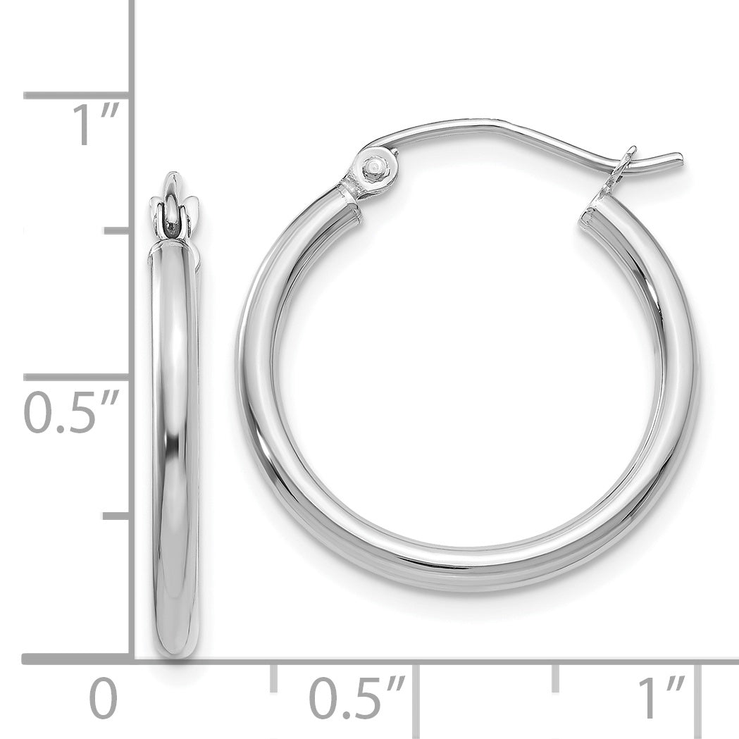 Sophia Jewelers 14K White Gold Polished Lightweight Hoop Earrings