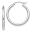 14K White Gold Polished 2.5mm Lightweight Tube Hoop Earrings