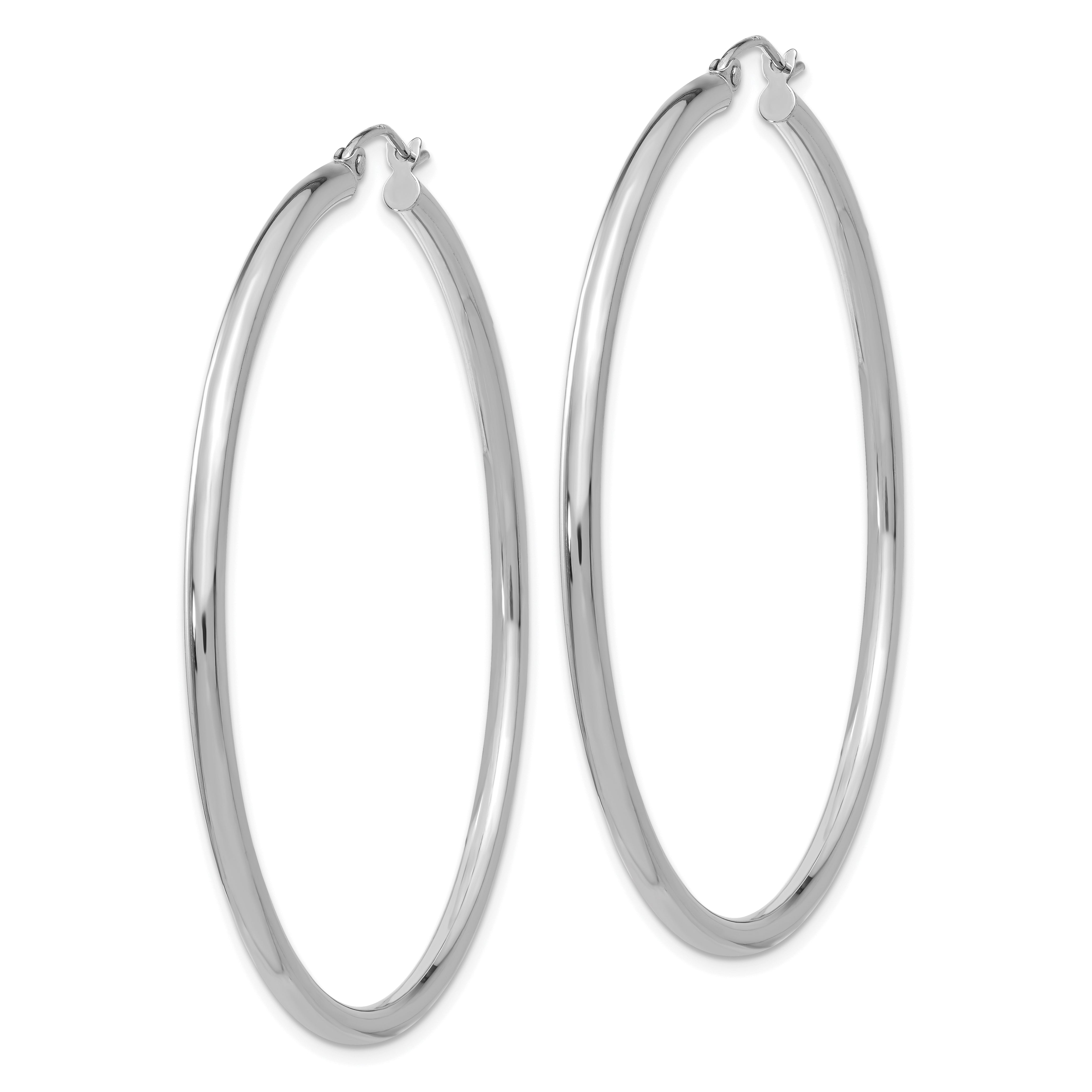 Sophia Jewelers 14K White Gold Polished Lightweight Hoop Earrings Secondary image