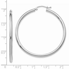 Sophia Jewelers 14K White Gold Lightweight Hoop Earrings with Polished Finish