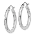 Sophia Jewelers 14K White Gold Polished Hoop Earrings Elegant Rhodium Finish