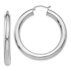 14k White Gold Polished 5mm Tube Hoop Earrings