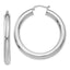 14k White Gold Polished 5mm Tube Hoop Earrings