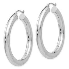 14k White Gold Polished 5mm Lightweight Hoop Earrings