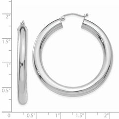 14k White Gold Polished 5mm Lightweight Hoop Earrings