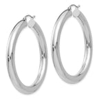 14k White Gold Polished 5mm Lightweight Hoop Earrings