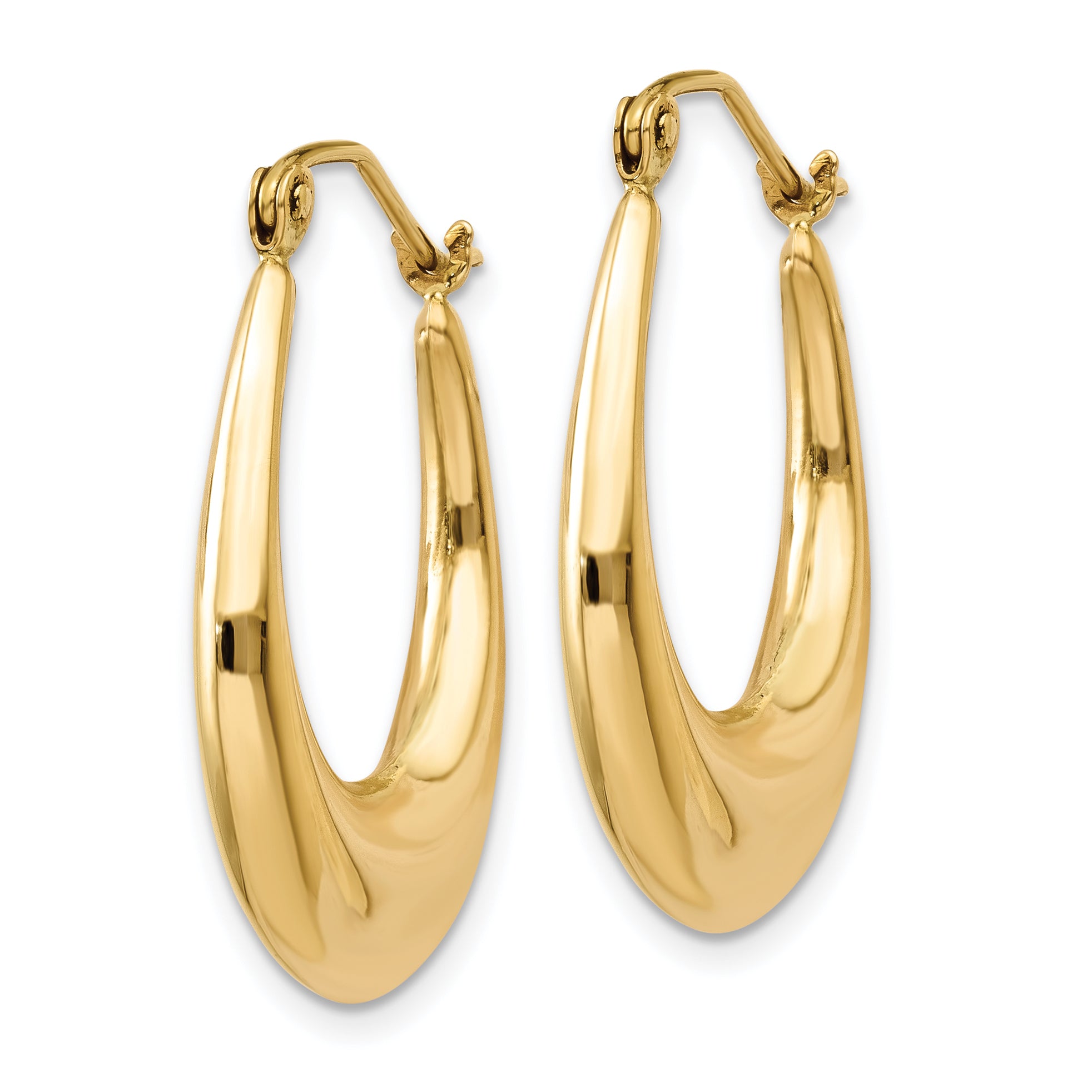 14k Polished Hoop Earrings Secondary image