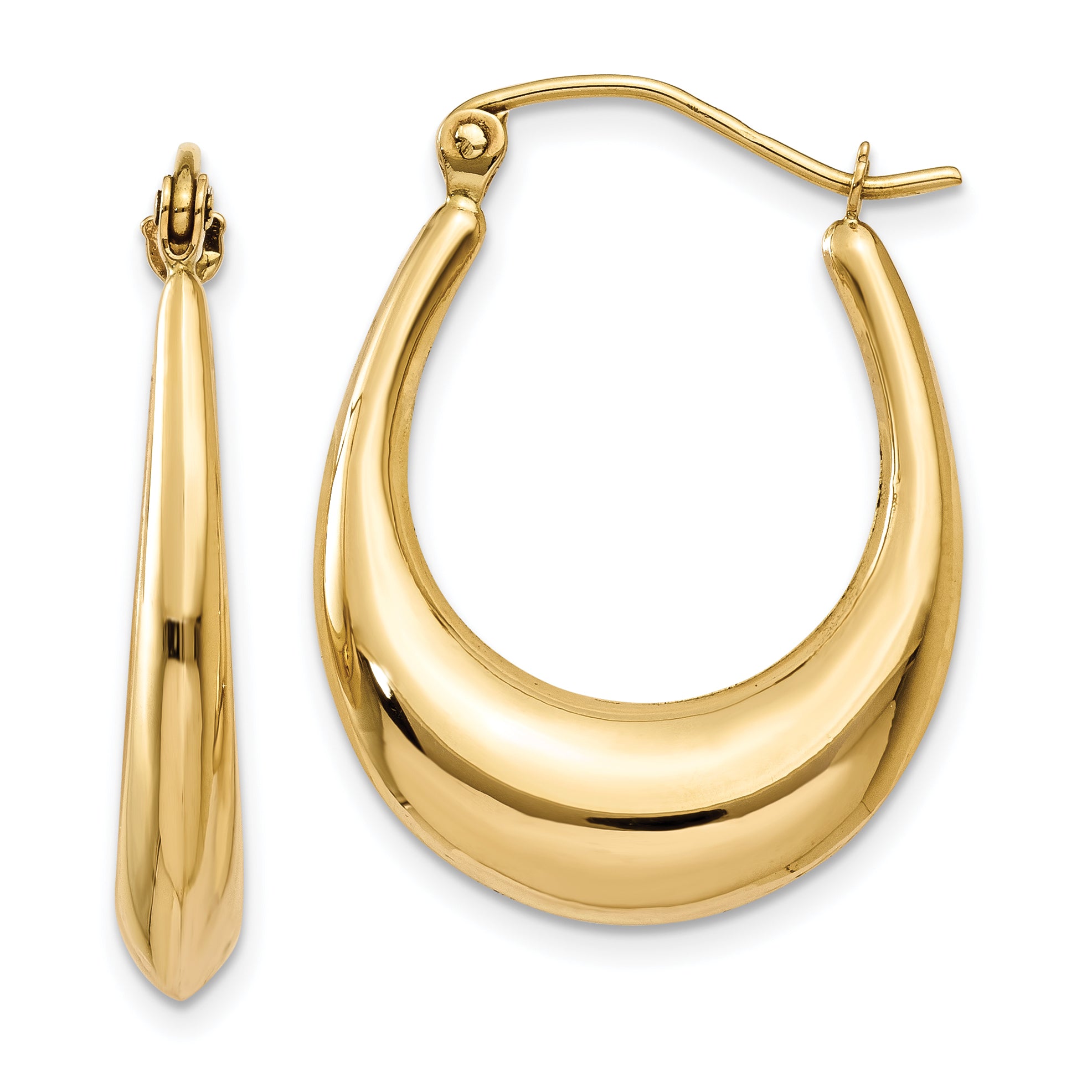 14k Polished Hoop Earrings Main image