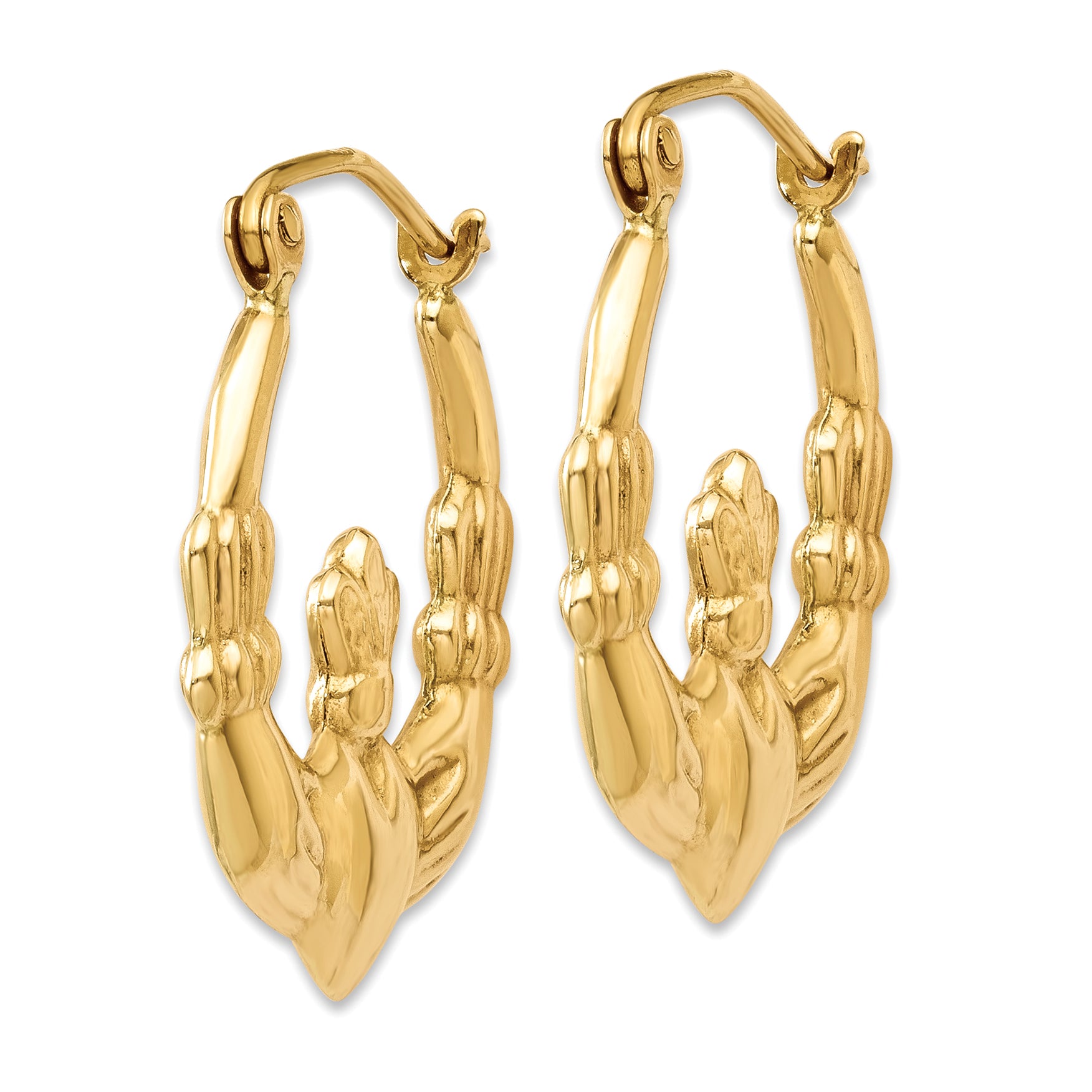 14k Polished Claddagh Hoop Earrings Secondary image