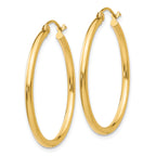 Polished Tube Hoop Earrings in 14K Yellow Gold