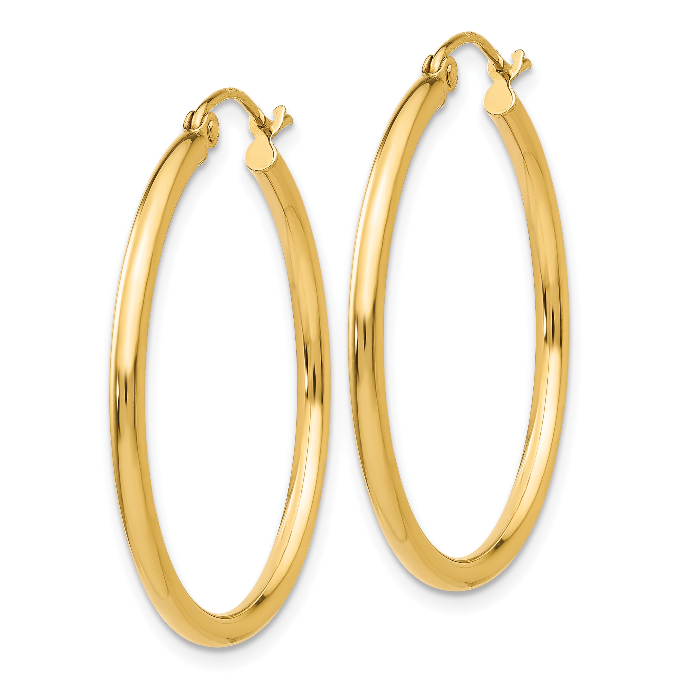 Polished Tube Hoop Earrings in 14K Yellow Gold