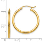 Polished Tube Hoop Earrings in 14K Yellow Gold