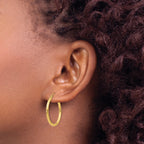 Polished Tube Hoop Earrings in 14K Yellow Gold