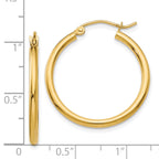 Polished Tube Hoop Earrings in 14K Yellow Gold