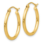 Polished Tube Hoop Earrings in 14K Yellow Gold