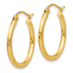 Polished Tube Hoop Earrings in 14K Yellow Gold