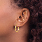 Polished Tube Hoop Earrings in 14K Yellow Gold