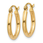 Polished Tube Hoop Earrings in 14K Yellow Gold