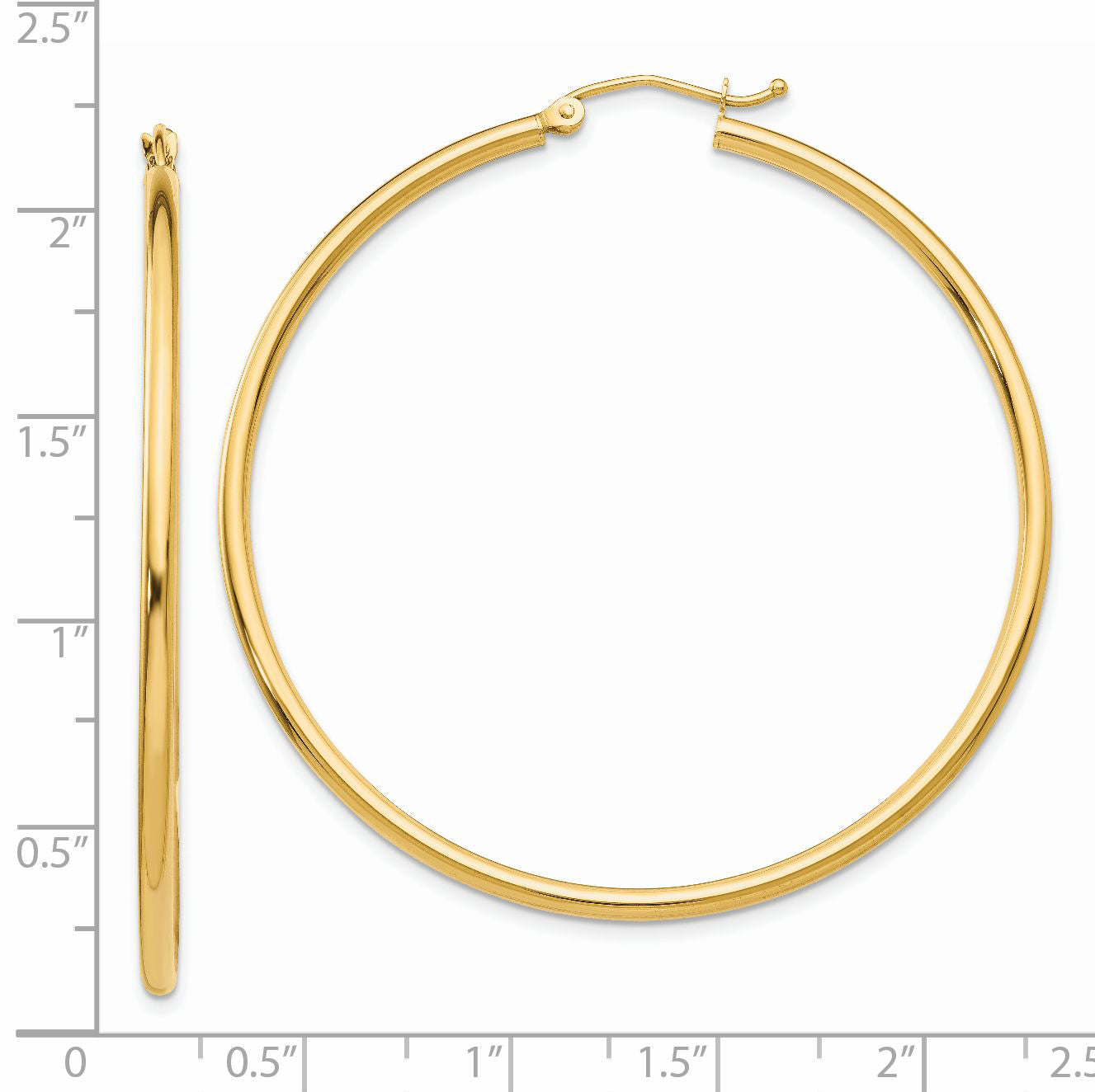 Polished Tube Hoop Earrings in 14K Yellow Gold