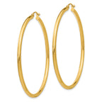 14K Polished 2.5mm Tube Hoop Earrings