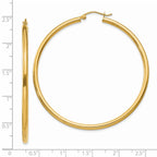14K Polished 2.5mm Tube Hoop Earrings