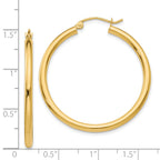 14k Polished 2.5mm Lightweight Tube Hoop Earrings