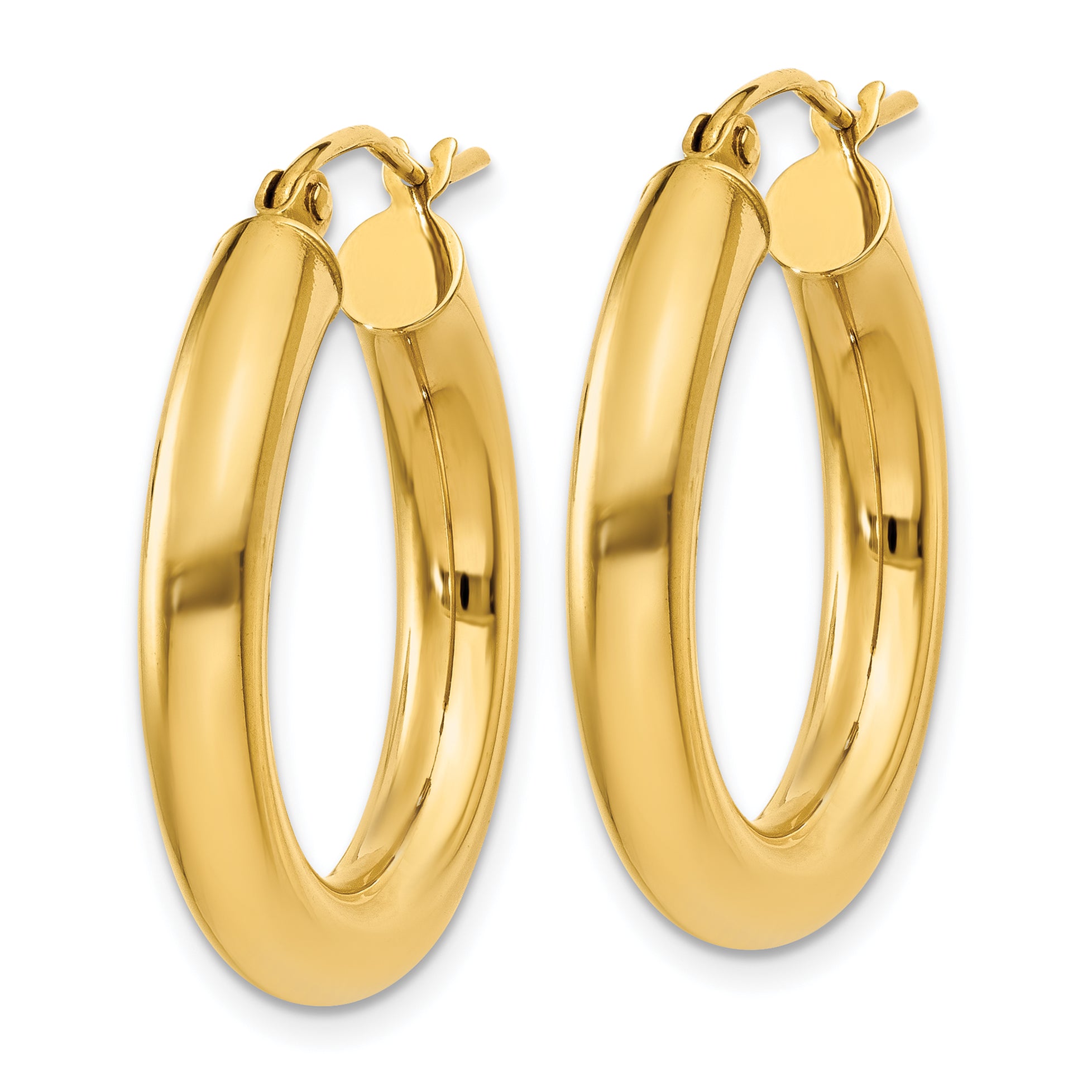 14k Polished 4mm Tube Hoop Earrings Secondary image