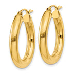 14k Polished 4mm Lightweight Tube Hoop Earrings