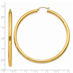 14K Polished 4mm Tube Hoop Earrings