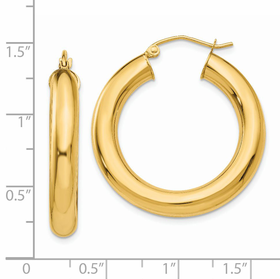 14k Polished 5mm Tube Hoop Earrings